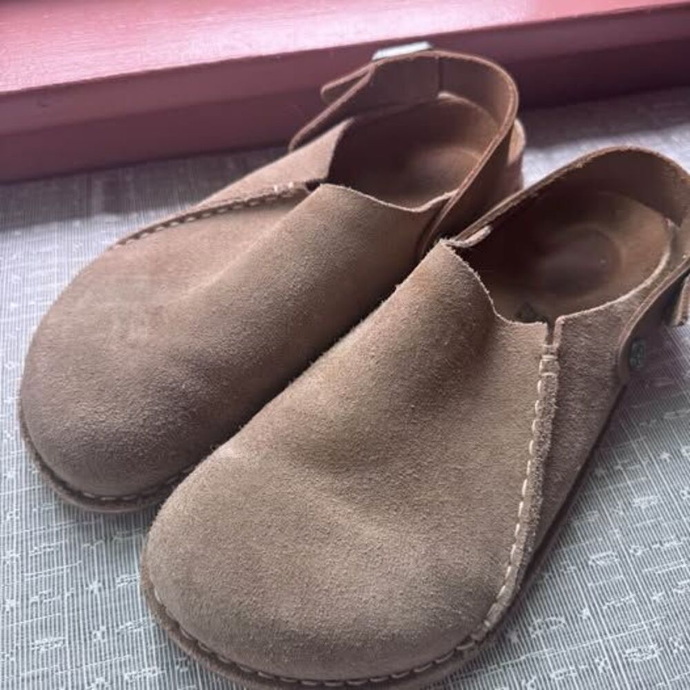 Birkenstock Lutry Clog Slip-Ons Gray Taupe Premium Suede EU 42